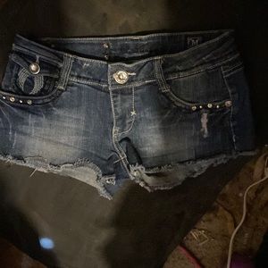 Womens LA idol cut off blue Jean shorts
